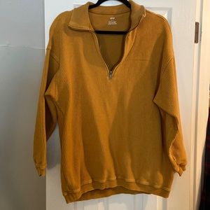 Aerie corded high zip sweatshirt